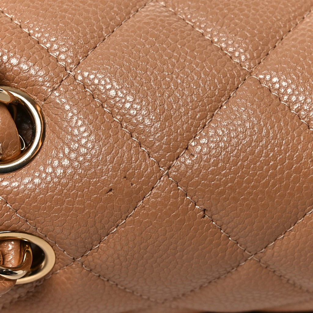 Chanel Caviar Quilted Jumbo Double Flap Beige