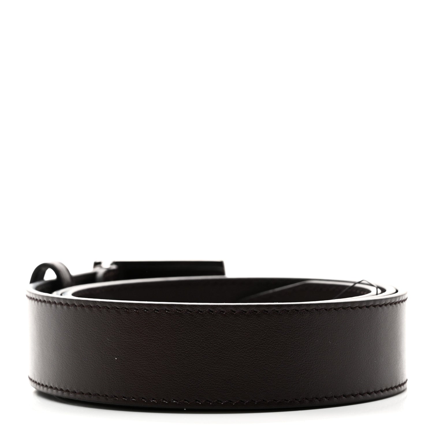 Gucci Plutone Calfskin Plaque GG 30mm Belt 85 34 Cocoa
