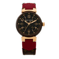 Louis Vuitton Stainless Steel 18K Rose Gold Monogram 34mm Tambour Quartz Watch Brown