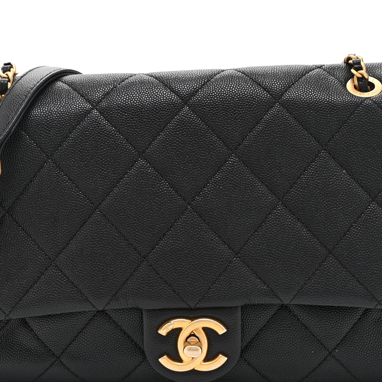Chanel Caviar Quilted Medium Chain Flap  Black