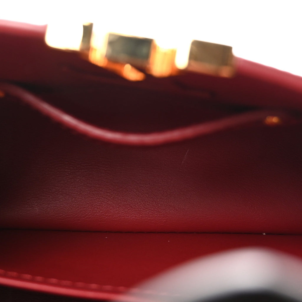 Louis Vuitton Taurillon Snakeskin Mini Capucines Burgundy