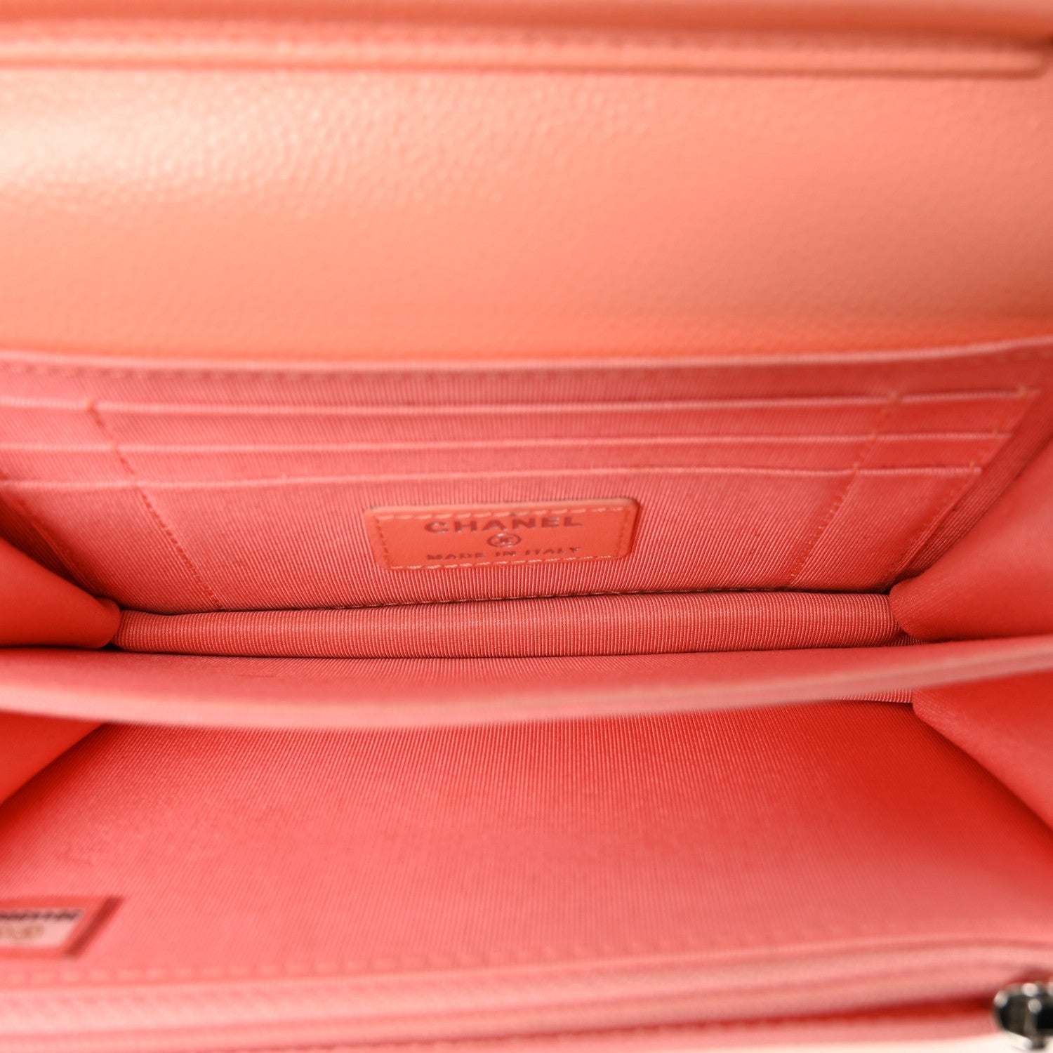 Chanel Caviar Quilted Mini Wallet On Chain WOC Coral