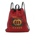 Gucci Calfskin Coco Capitan Logo Drawstring Backpack Hibiscus Red