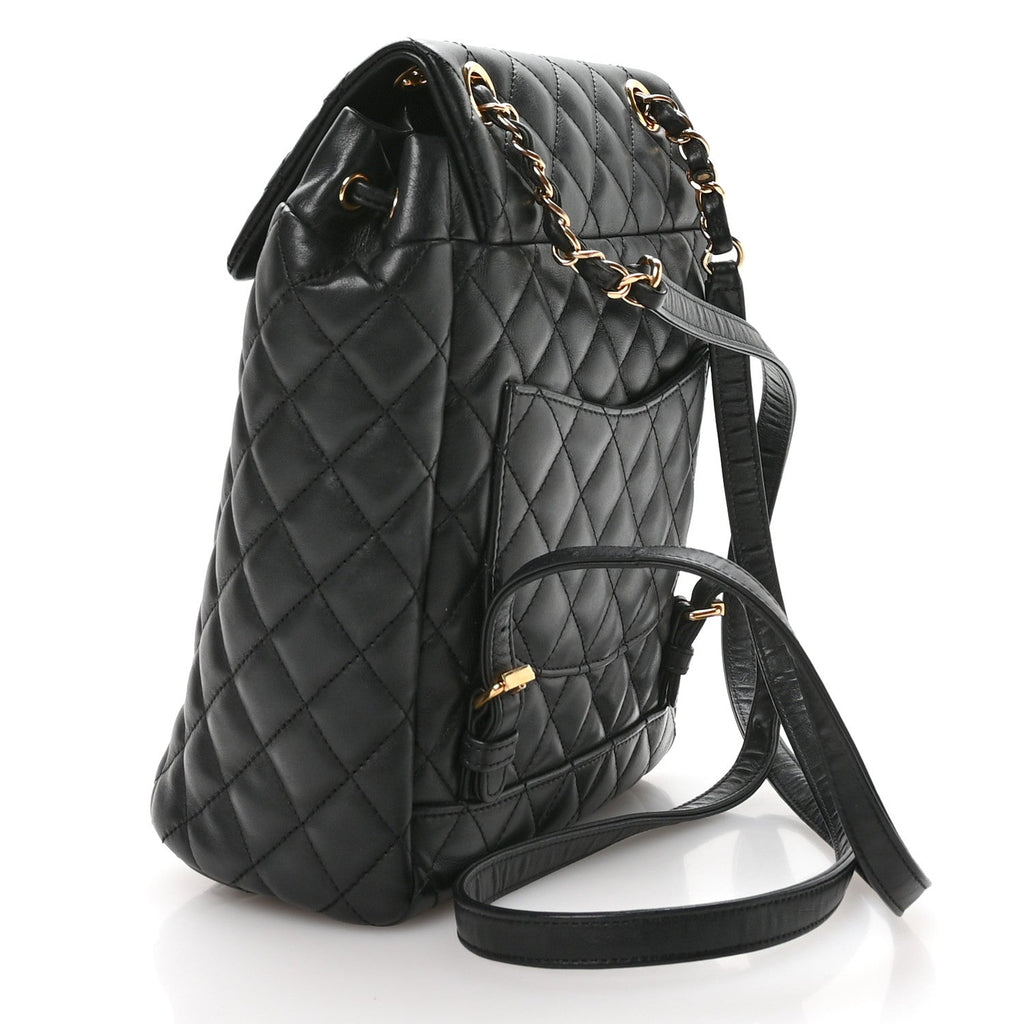 Chanel Lambskin Quilted Small Urban Spirit Backpack Black
