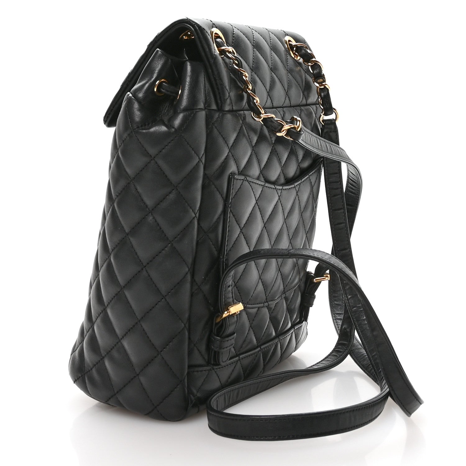 Chanel Lambskin Quilted Small Urban Spirit Backpack Black