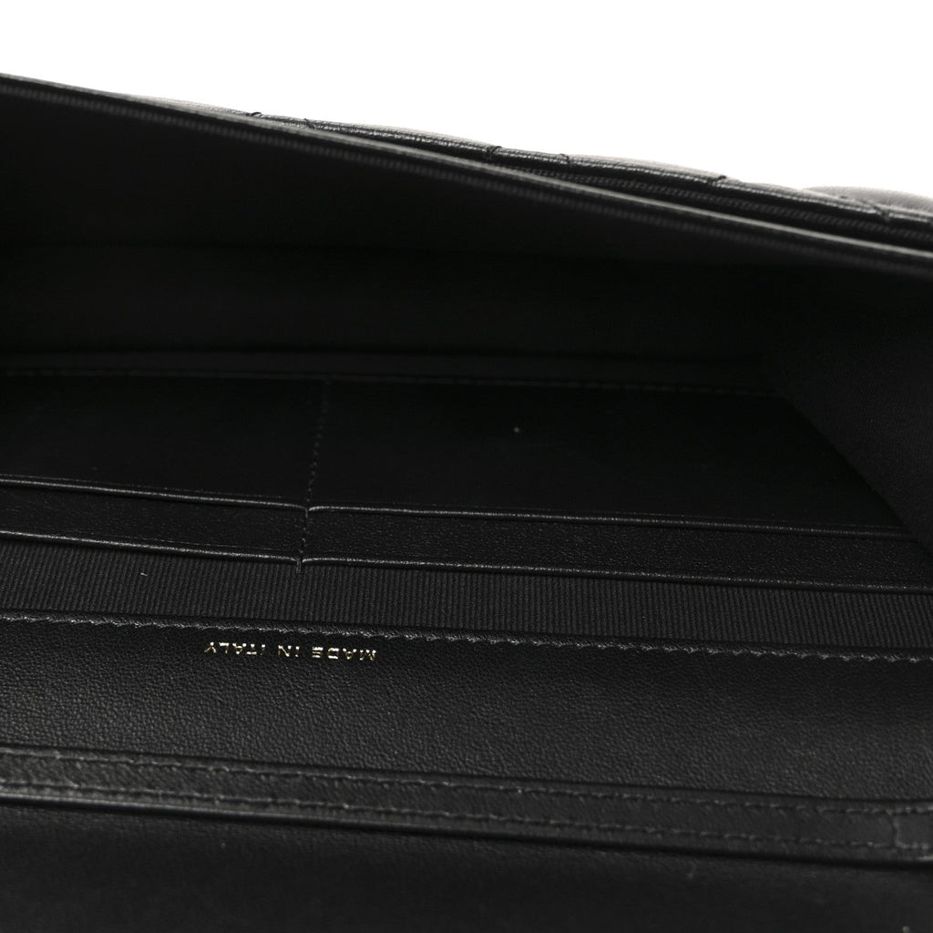 Chanel Lambskin Quilted Flap Shoulder Bag Chain Black