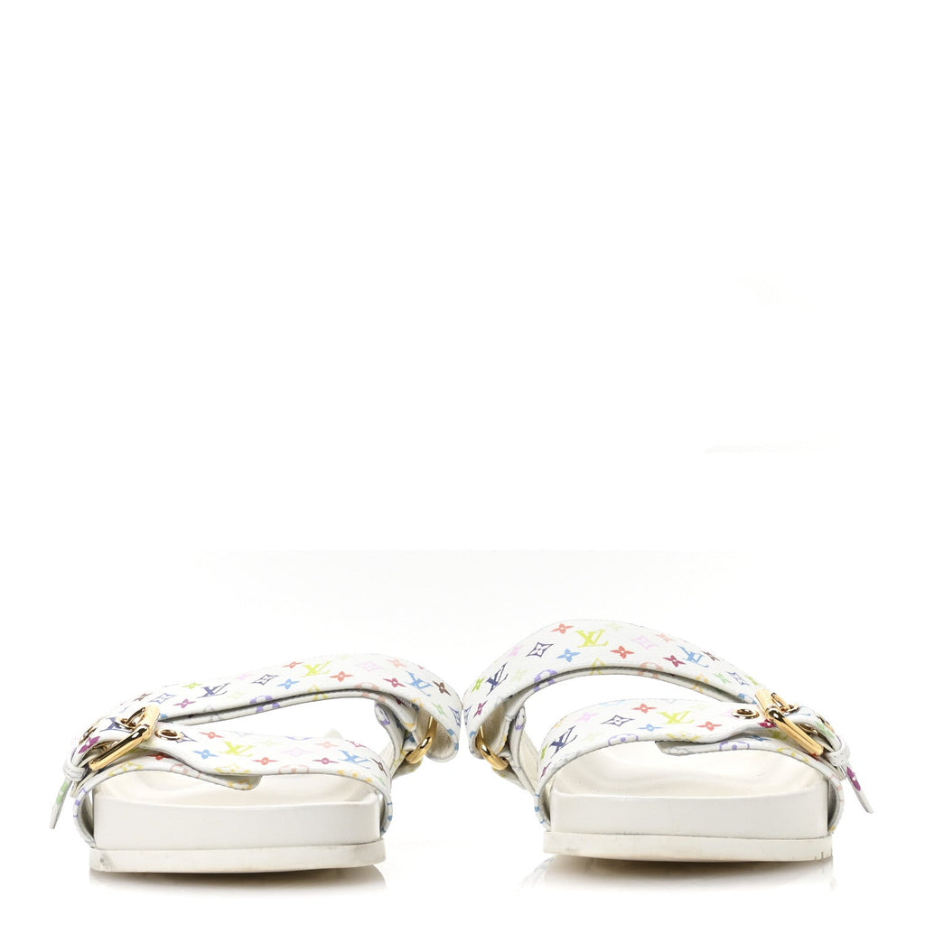 Louis Vuitton LV X TM Monogram Multicolor Bom Dia Comfort Mule Sandals 38.5 White