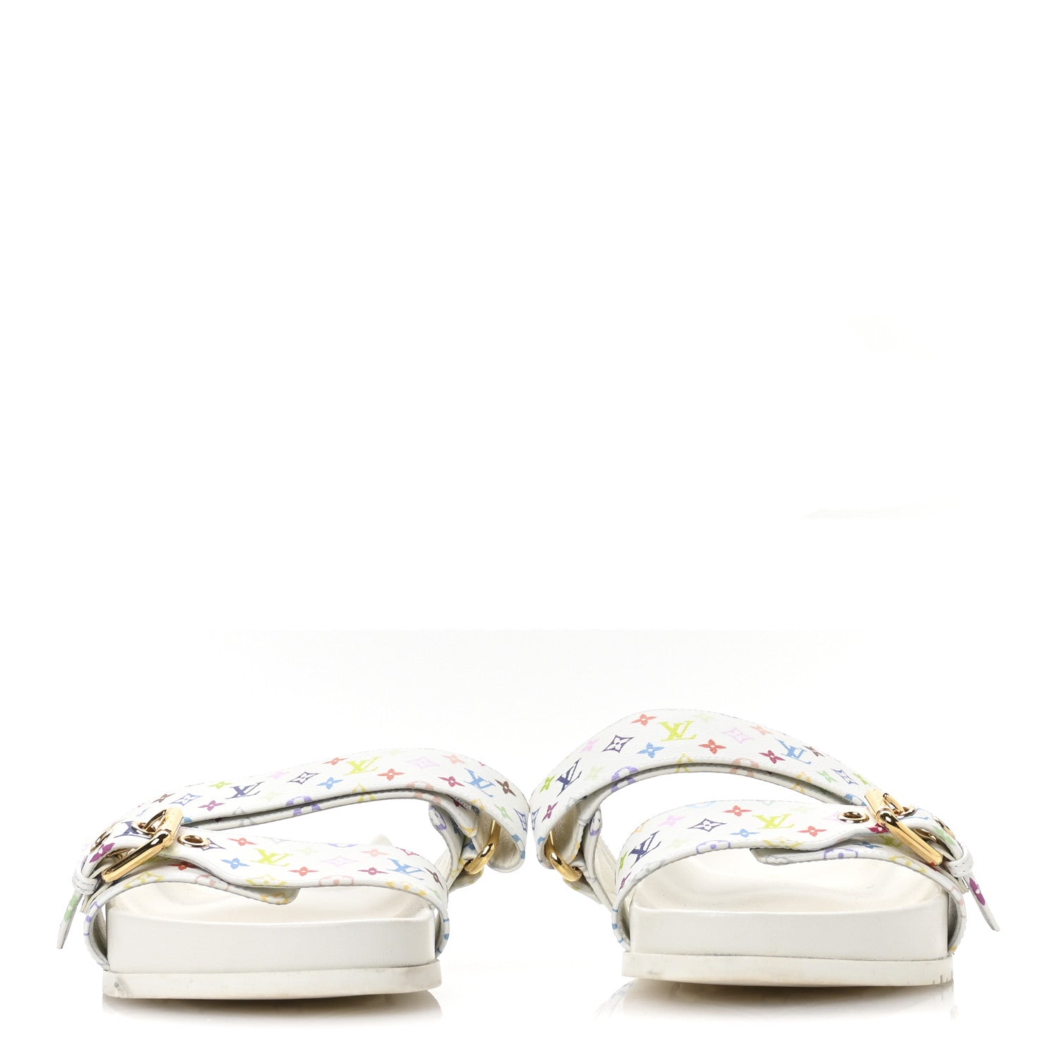 Louis Vuitton LV X TM Monogram Multicolor Bom Dia Comfort Mule Sandals 38.5 White