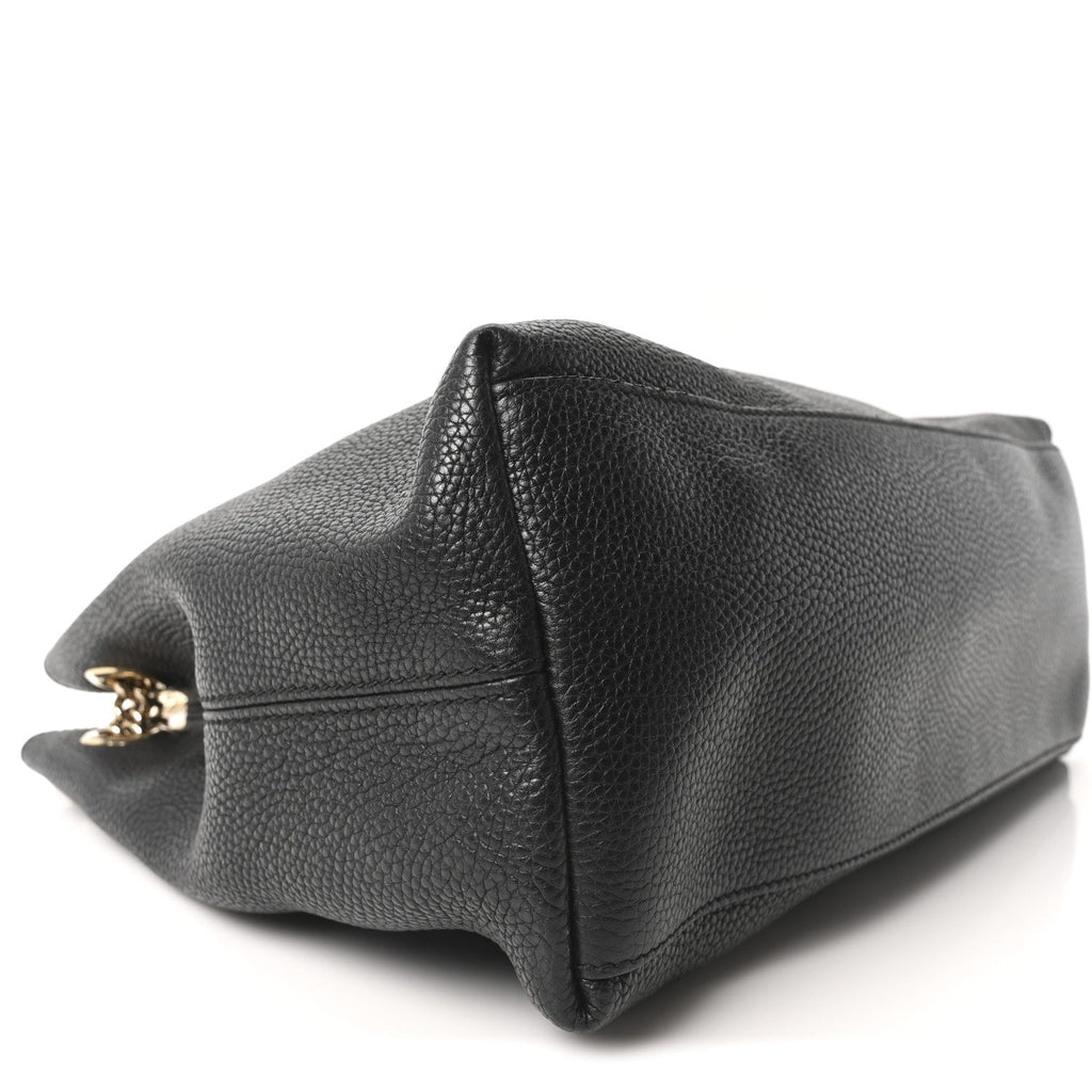 Gucci Pebbled Calfskin Medium Soho Chain Shoulder Bag Black