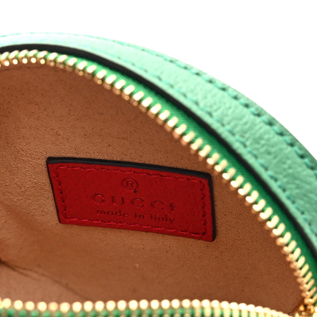 Gucci Textured Dollar Calfskin Retro Interlocking G Fruttini Strawberry Mini Crossbody Lobster Red Black New Acero