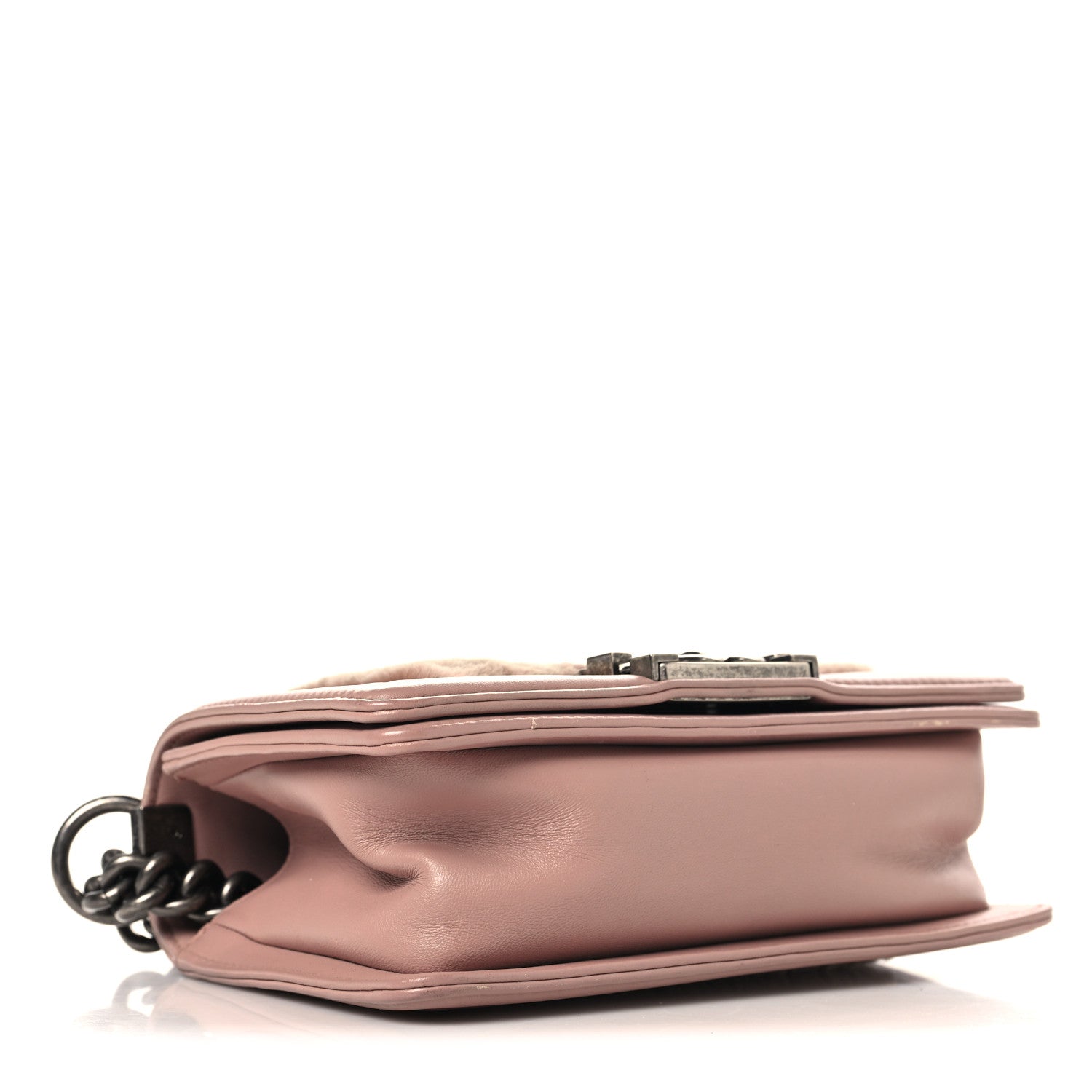 Chanel Fur Calfskin Small Boy Flap Pink