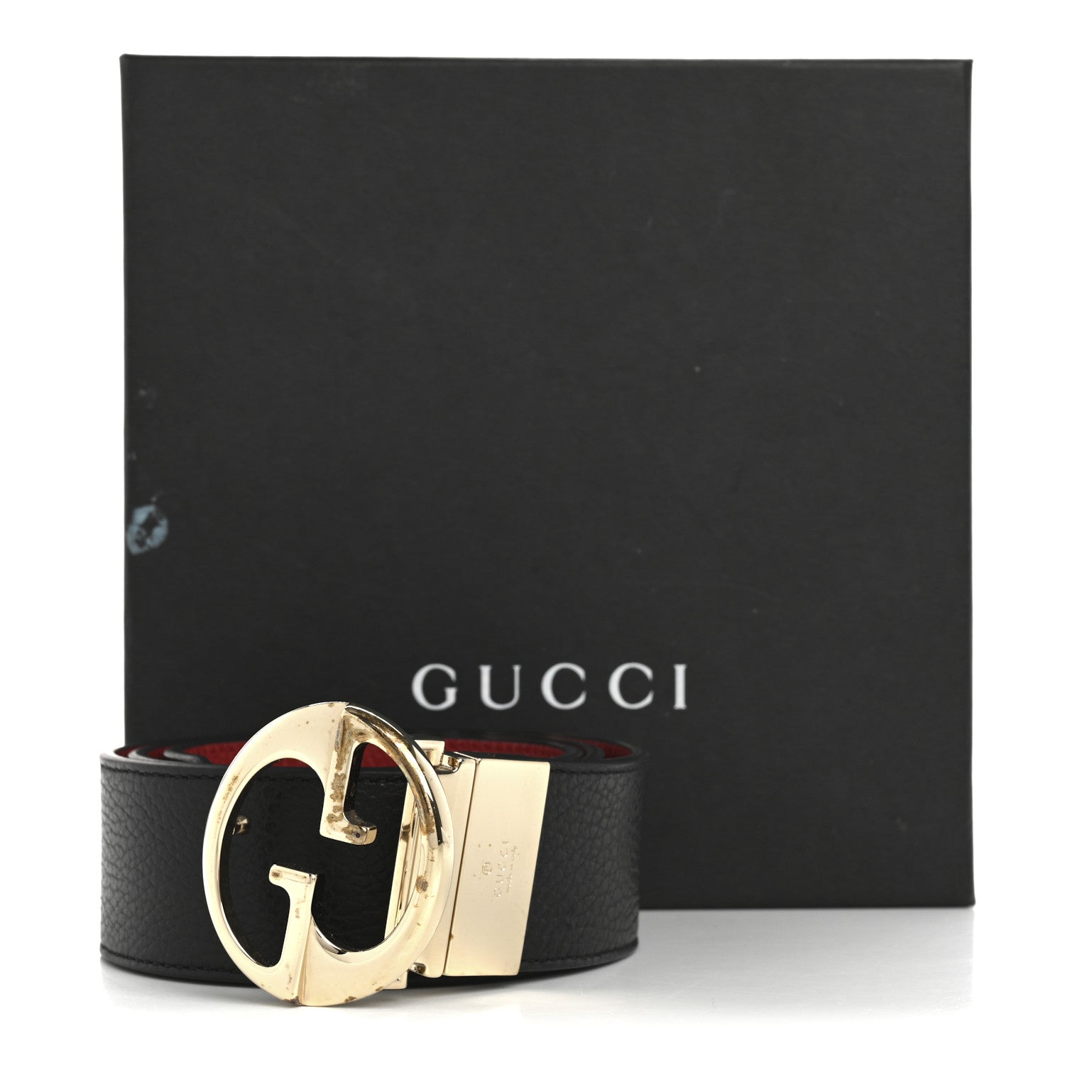 Gucci Calfskin 1973 Reversible Belt 75 30 Black Red