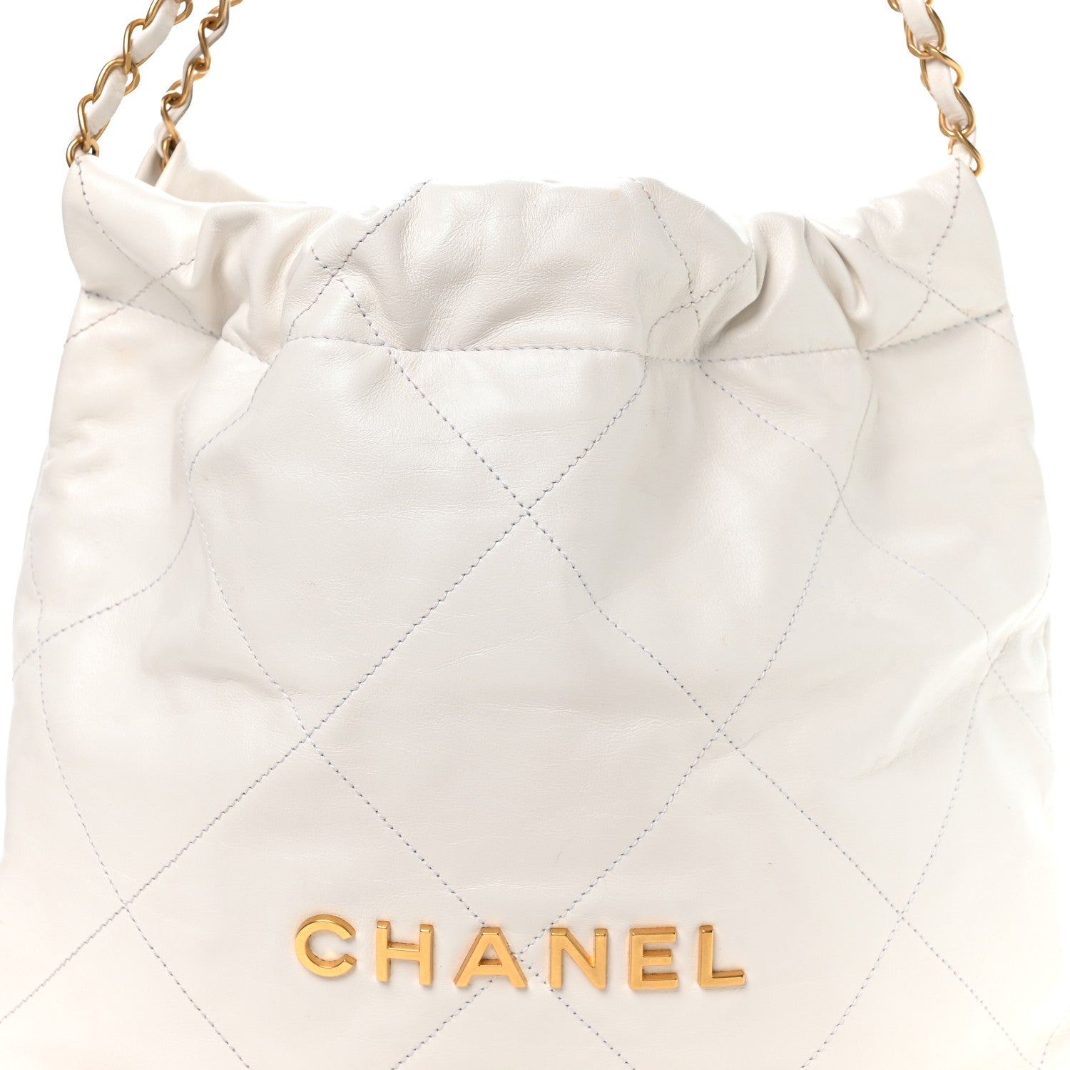 Chanel Shiny Calfskin Quilted Small Chanel 22 White