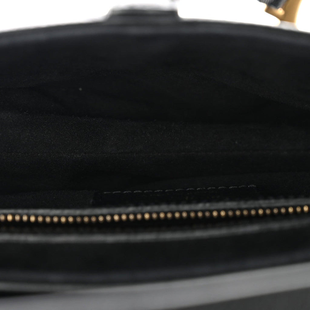 Christian Dior Grained Calfskin Saddle Bag Black