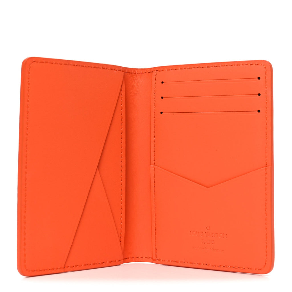 Louis Vuitton Grained Calfskin Aerogram Pocket Organizer Orange