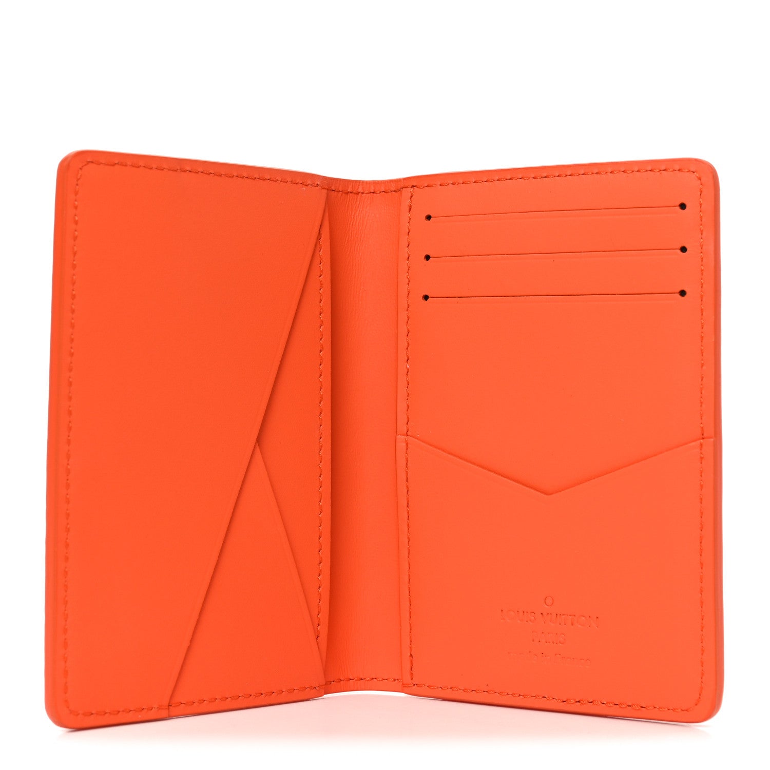Louis Vuitton Grained Calfskin Aerogram Pocket Organizer Orange
