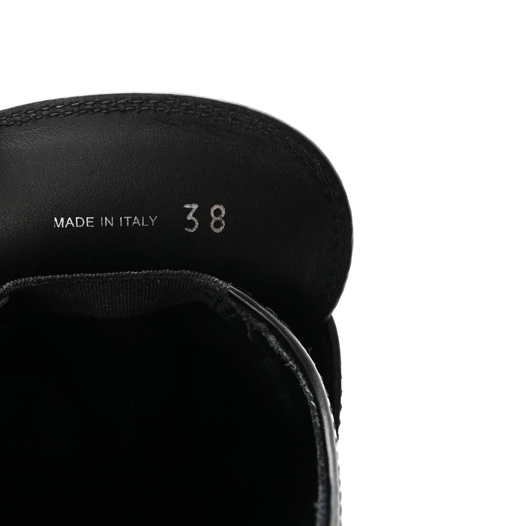 Prada Metal Triangle Logo Double Chocolate Loafers 38 Black