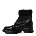 Calfskin Knit CC Short Boots 38 Black