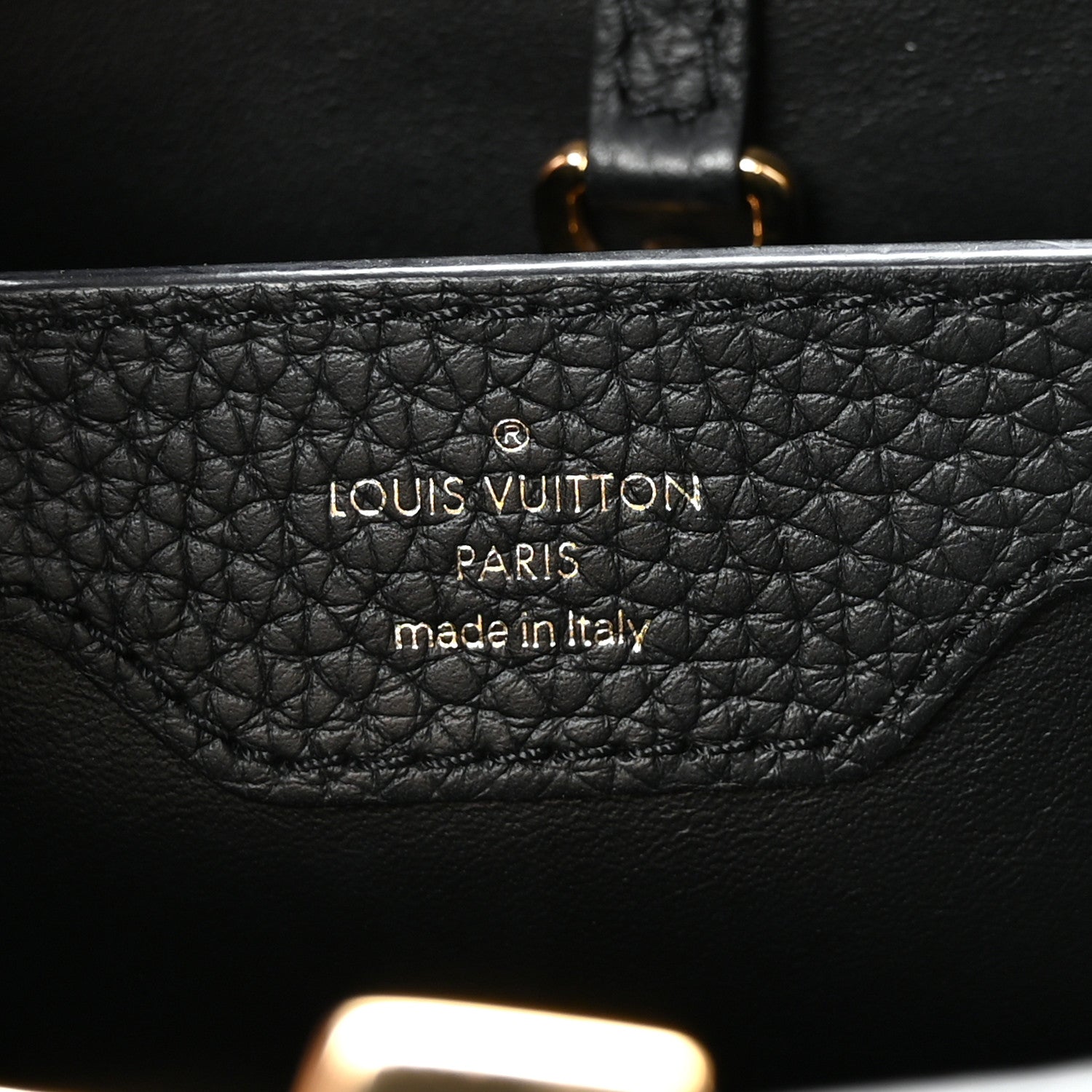 Louis Vuitton Taurillon Crafty Capucines MM Black