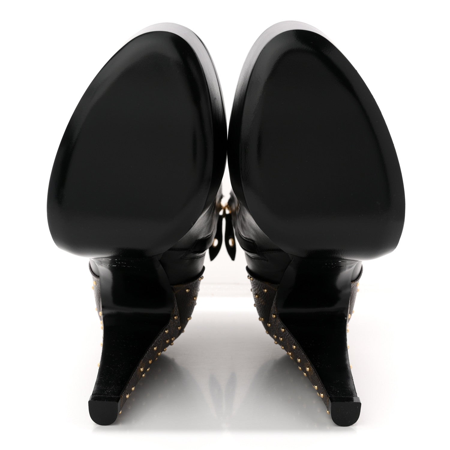 Louis Vuitton Soft Calfskin Monogram Afterglow Platform Ankle Boots 39 Black