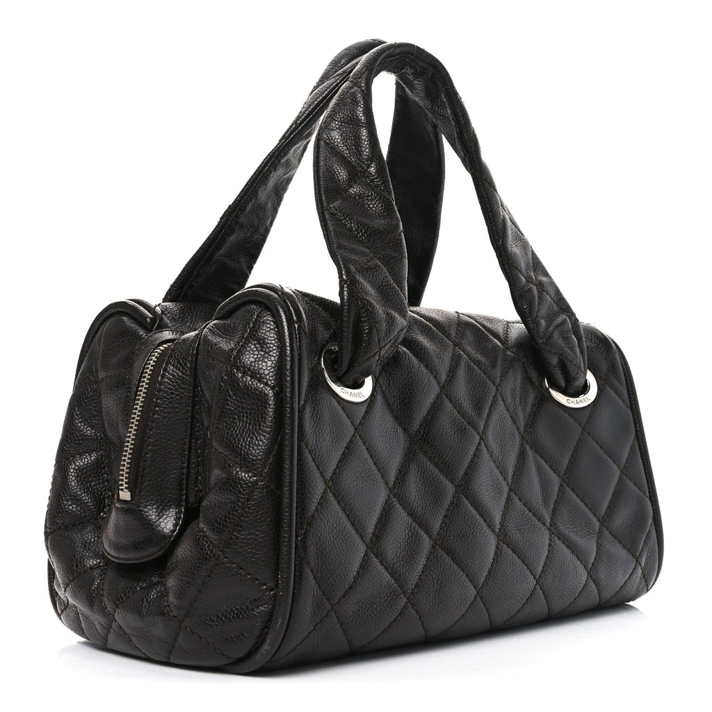 Chanel Caviar Quilted CC Timeless Bowler Dark Brown