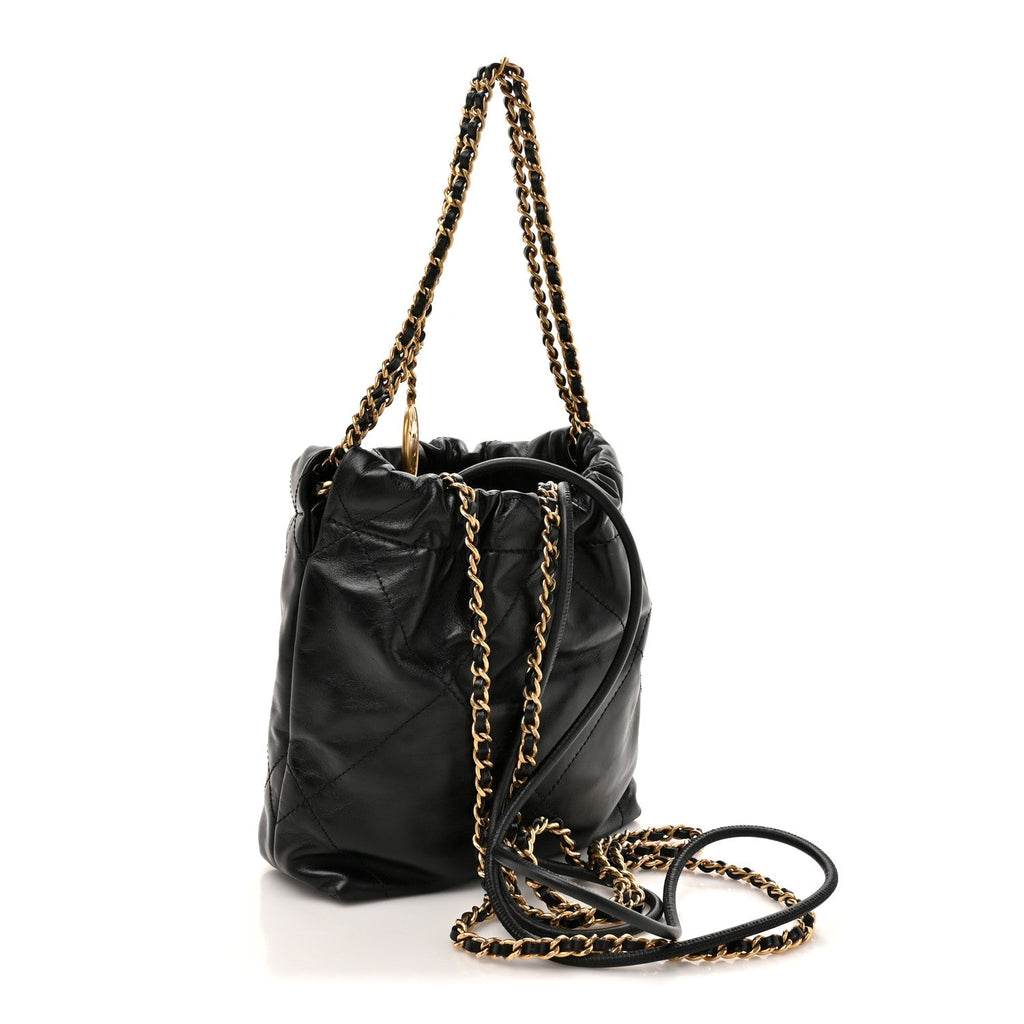 Chanel Shiny Calfskin Quilted Mini Chanel 22 Black