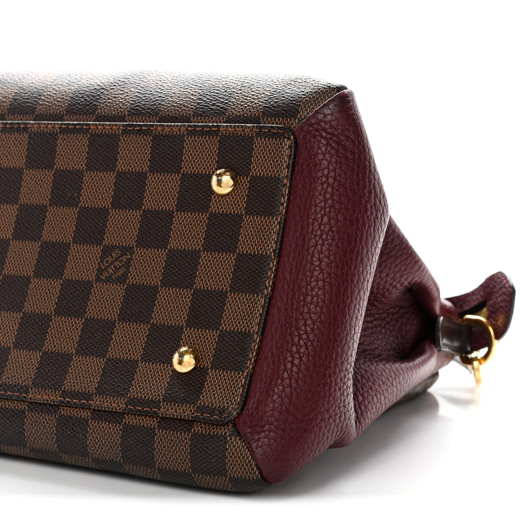 Louis Vuitton Cuir Taurillon Damier Ebene Normandy Bordeaux