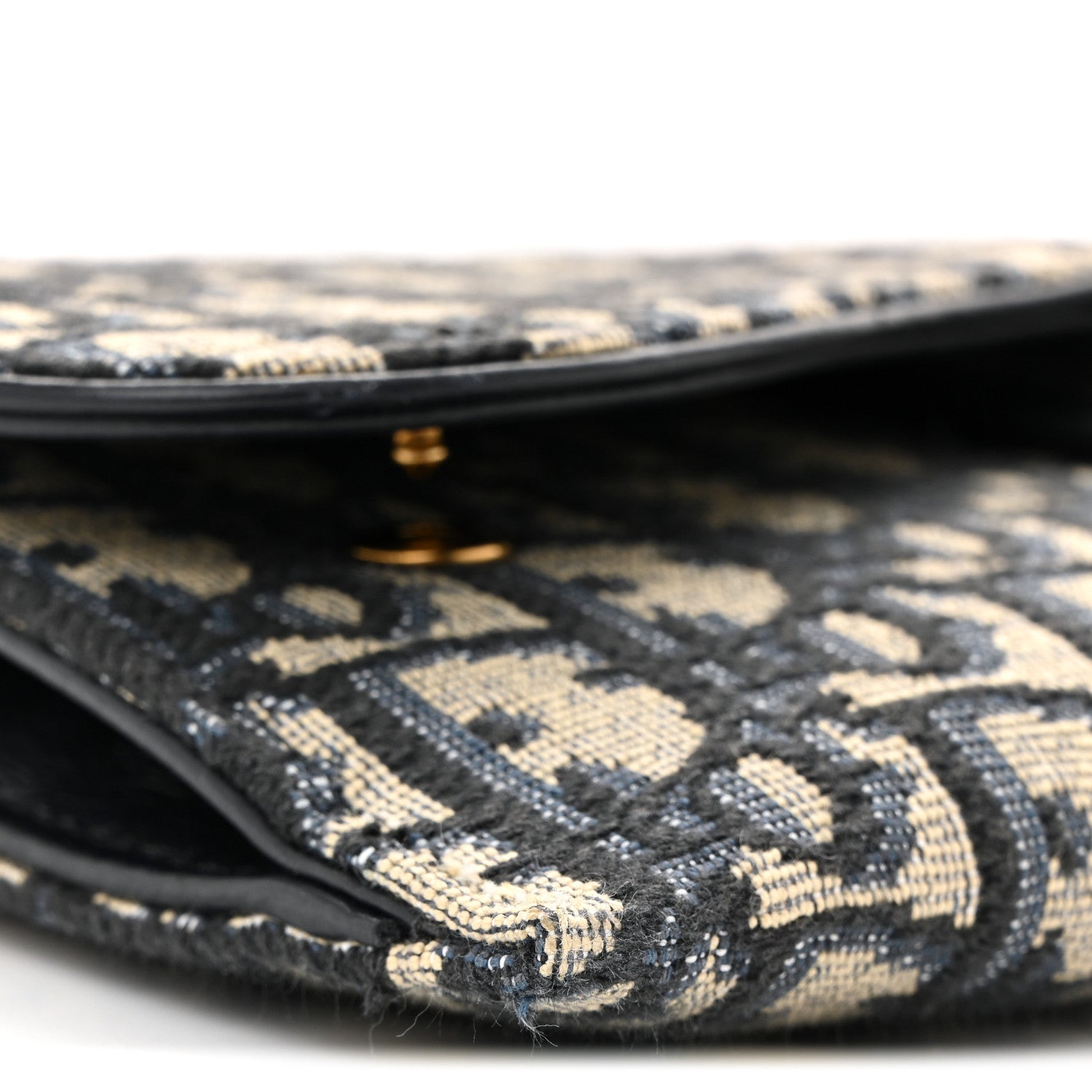 Christian Dior Oblique Saddle Chain Long Wallet Blue