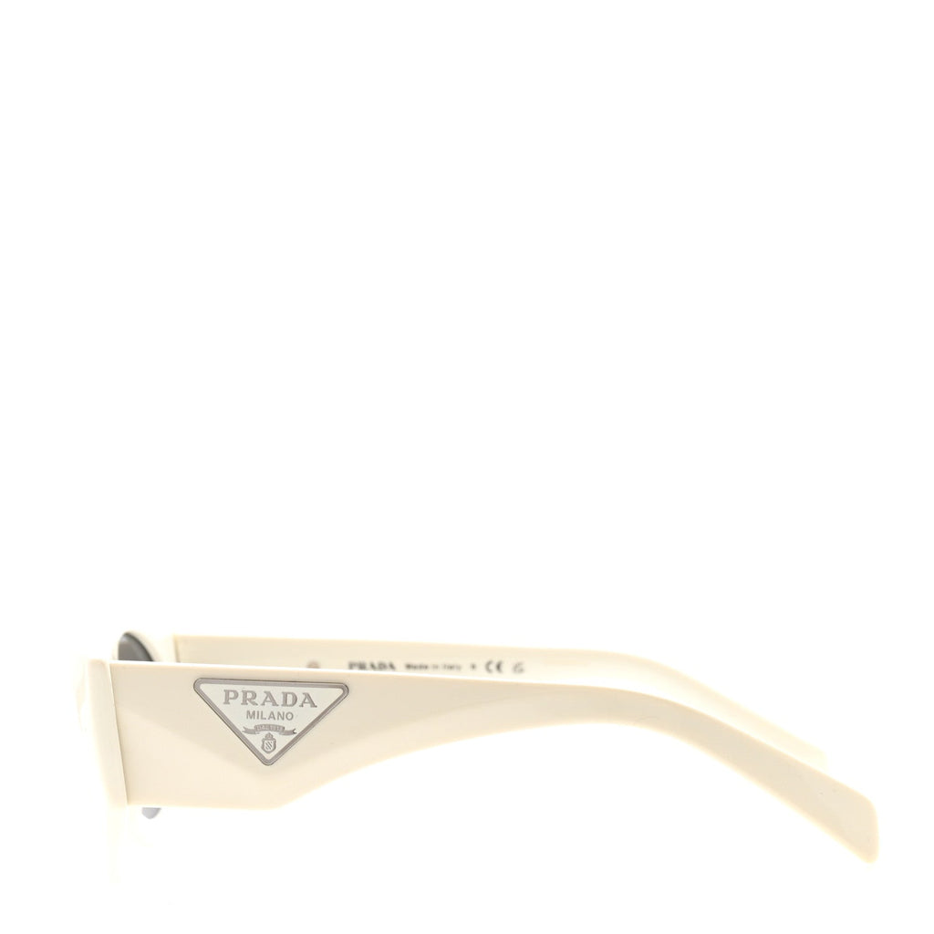 Prada Acetate Oval Symbole Sunglasses SPR 20Z White