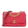Chanel Lambskin Quilted Medium Chanel 19 Flap Dark Pink