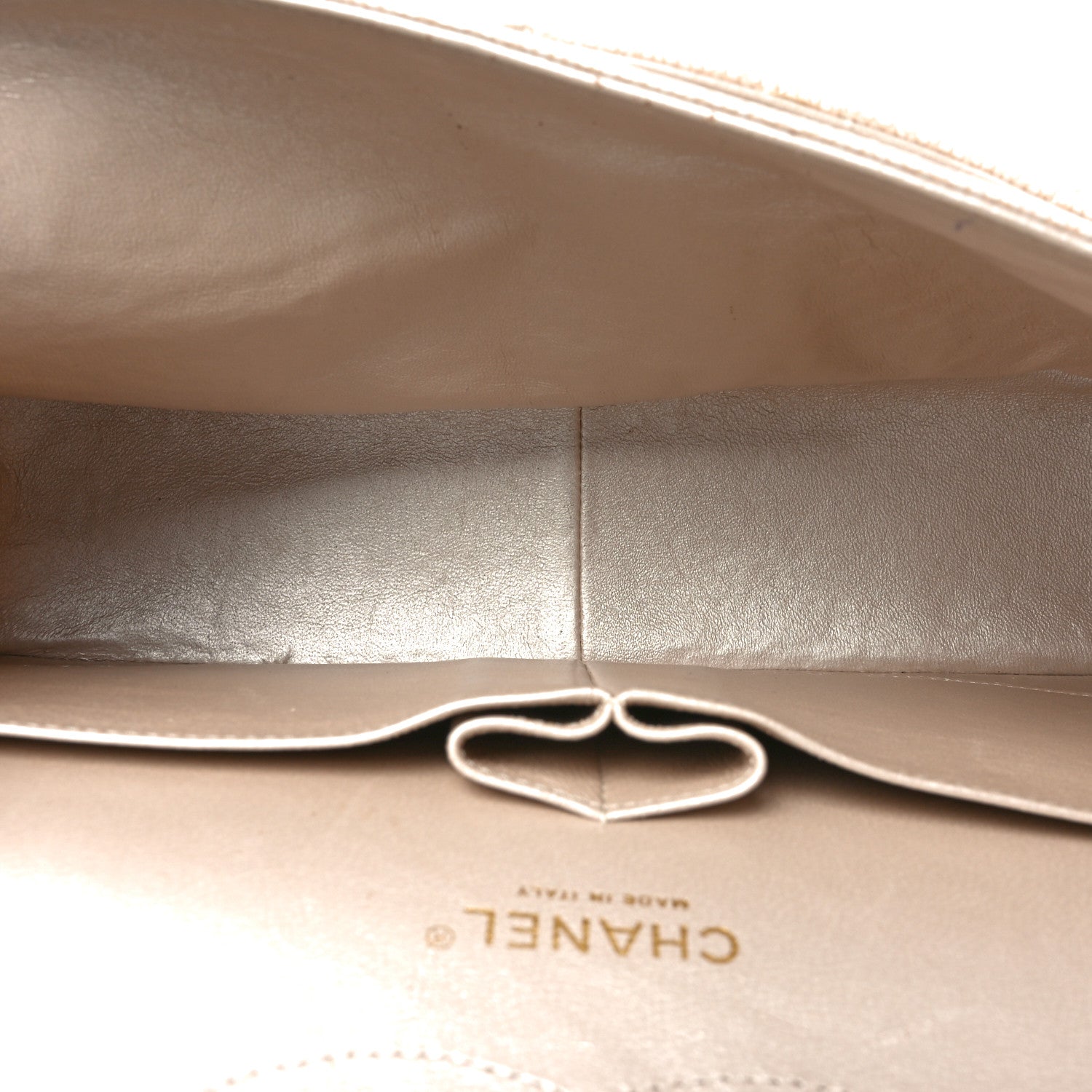 Chanel Iridescent Caviar Quilted Jumbo Double Flap Beige