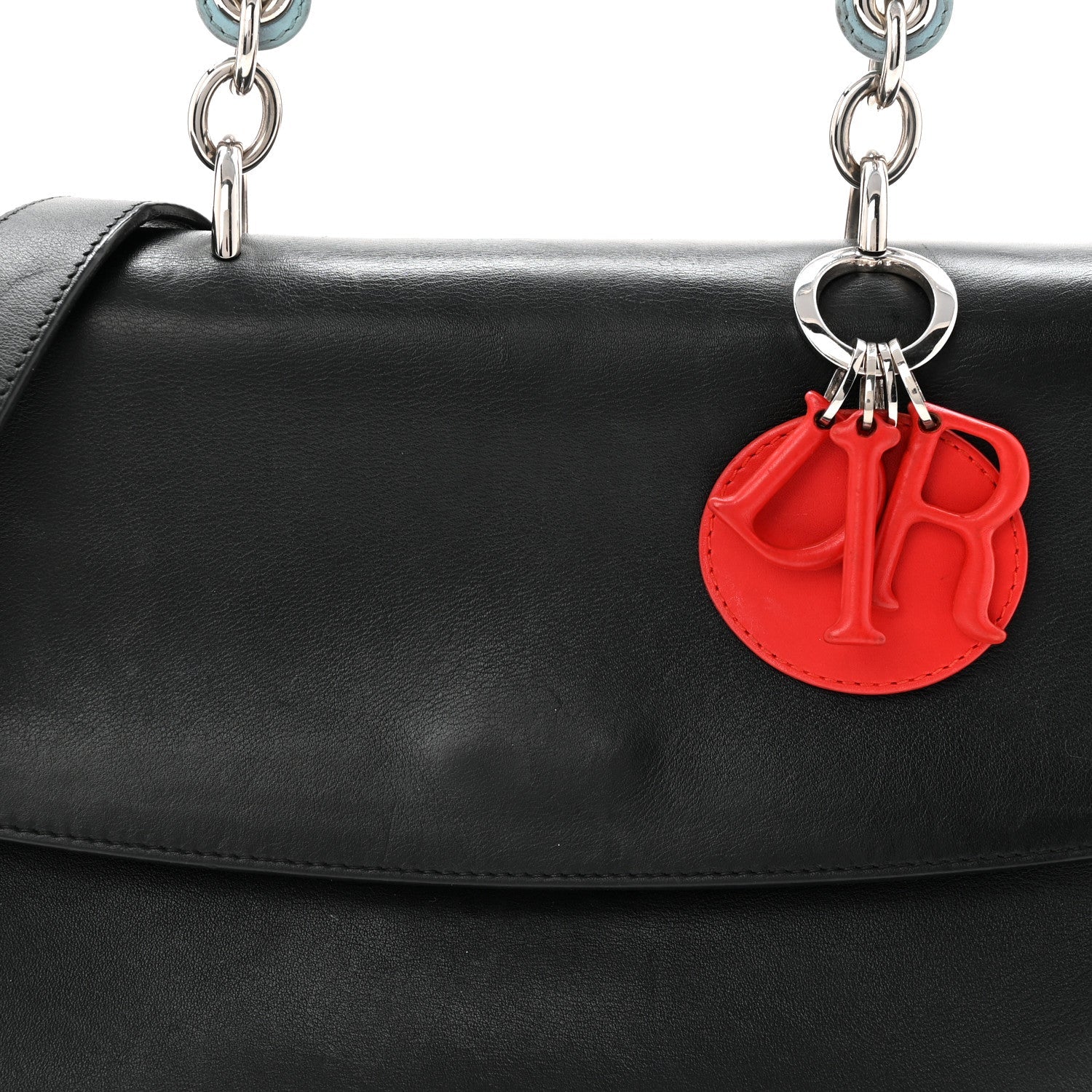 Christian Dior Smooth Calfskin Tri-Color Small Be Dior Flap Black Blue Red