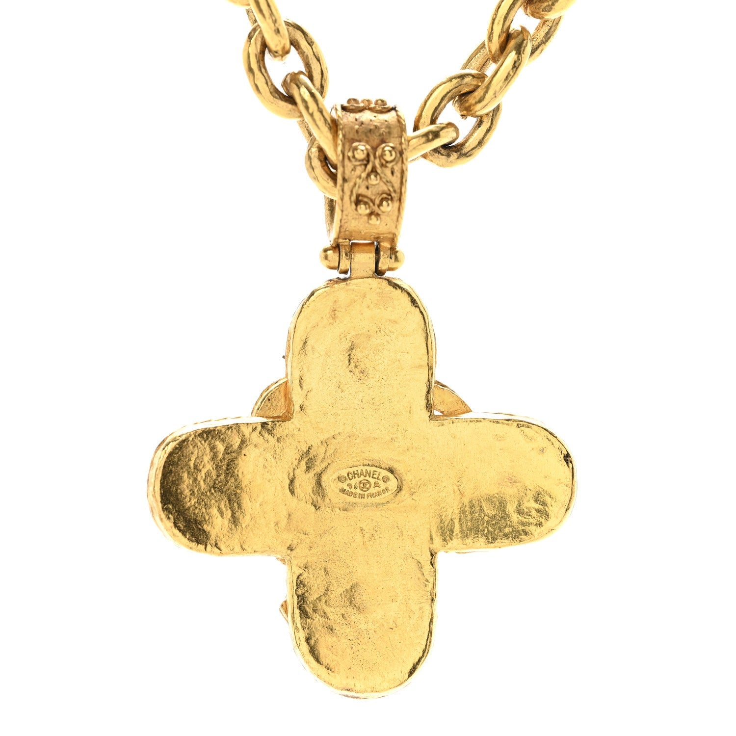 Metal CC Cross Long Pendant Necklace Gold
