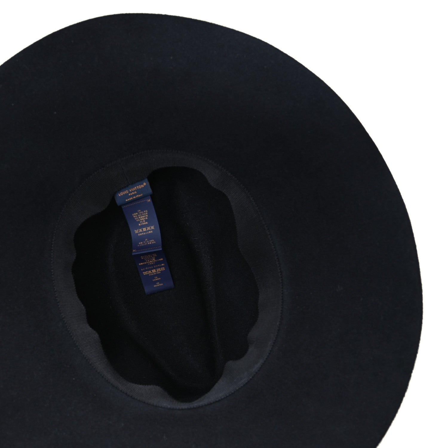 Louis Vuitton Felt Leather Monogram Fedora XL Hat Black