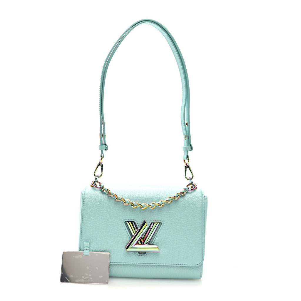 Louis Vuitton Iridescent Grained Calfskin Summer Splash Twist MM Blue