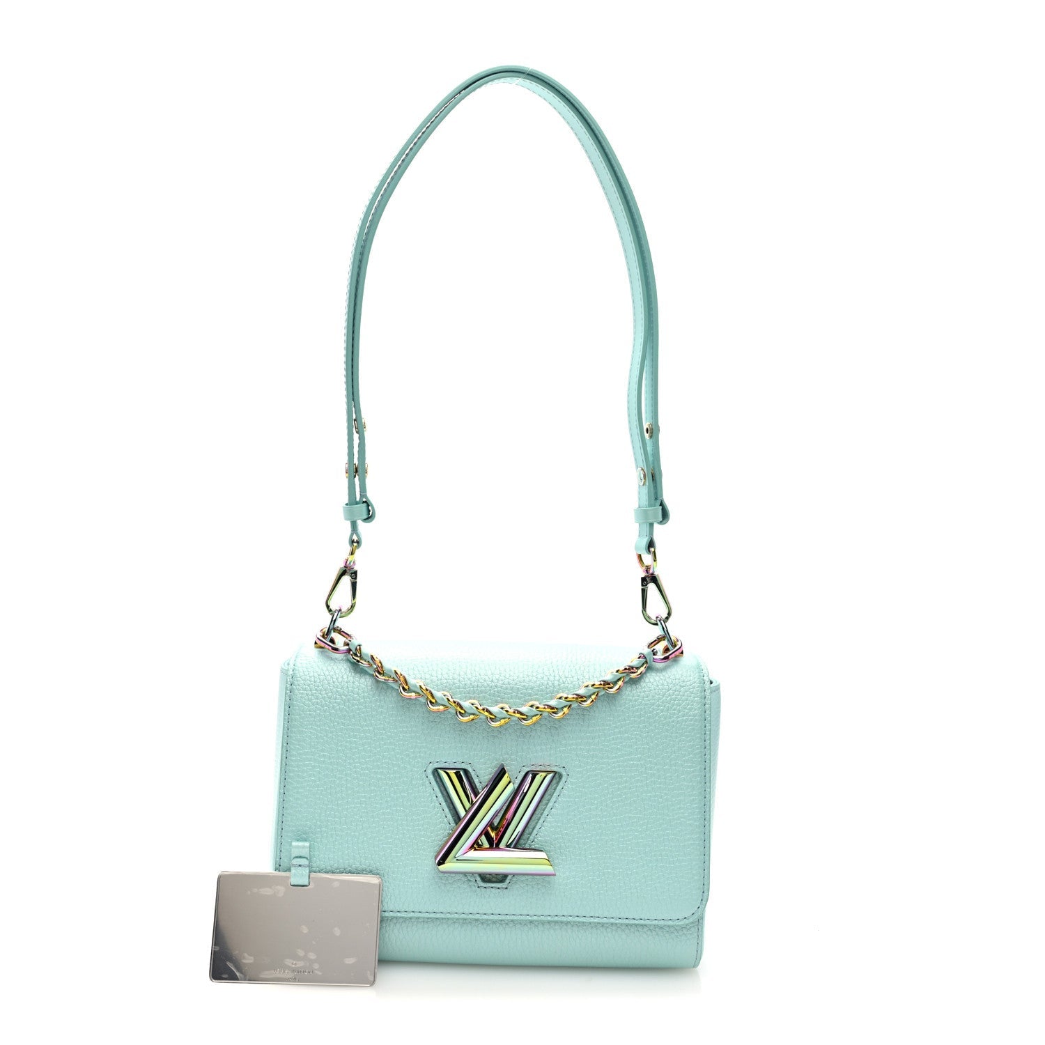 Louis Vuitton Iridescent Grained Calfskin Summer Splash Twist MM Blue