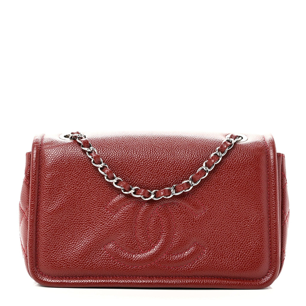 Chanel Caviar Medium Timeless CC Flap Dark Red