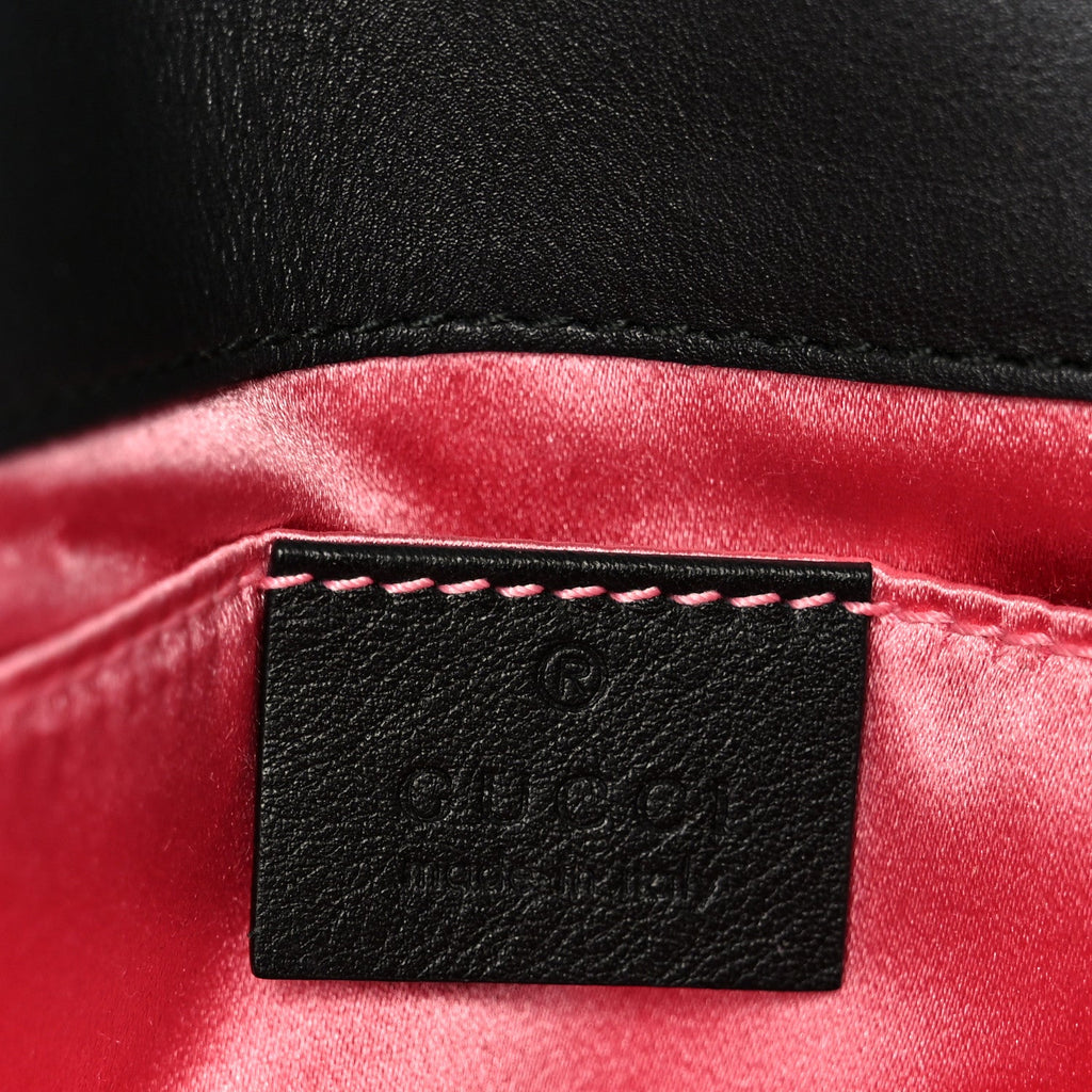 Gucci Velvet Matelasse Mini GG Marmont Shoulder Bag  Black