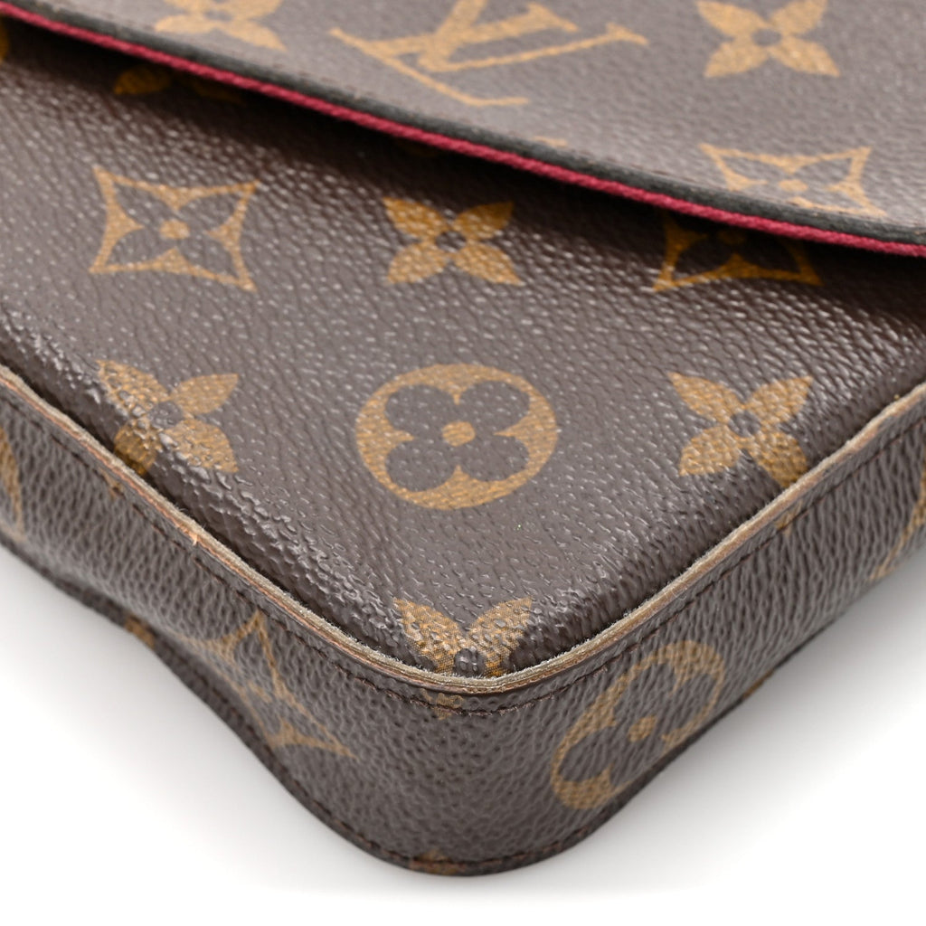 Louis Vuitton Monogram Pochette Felicie Chain Wallet Fuchsia