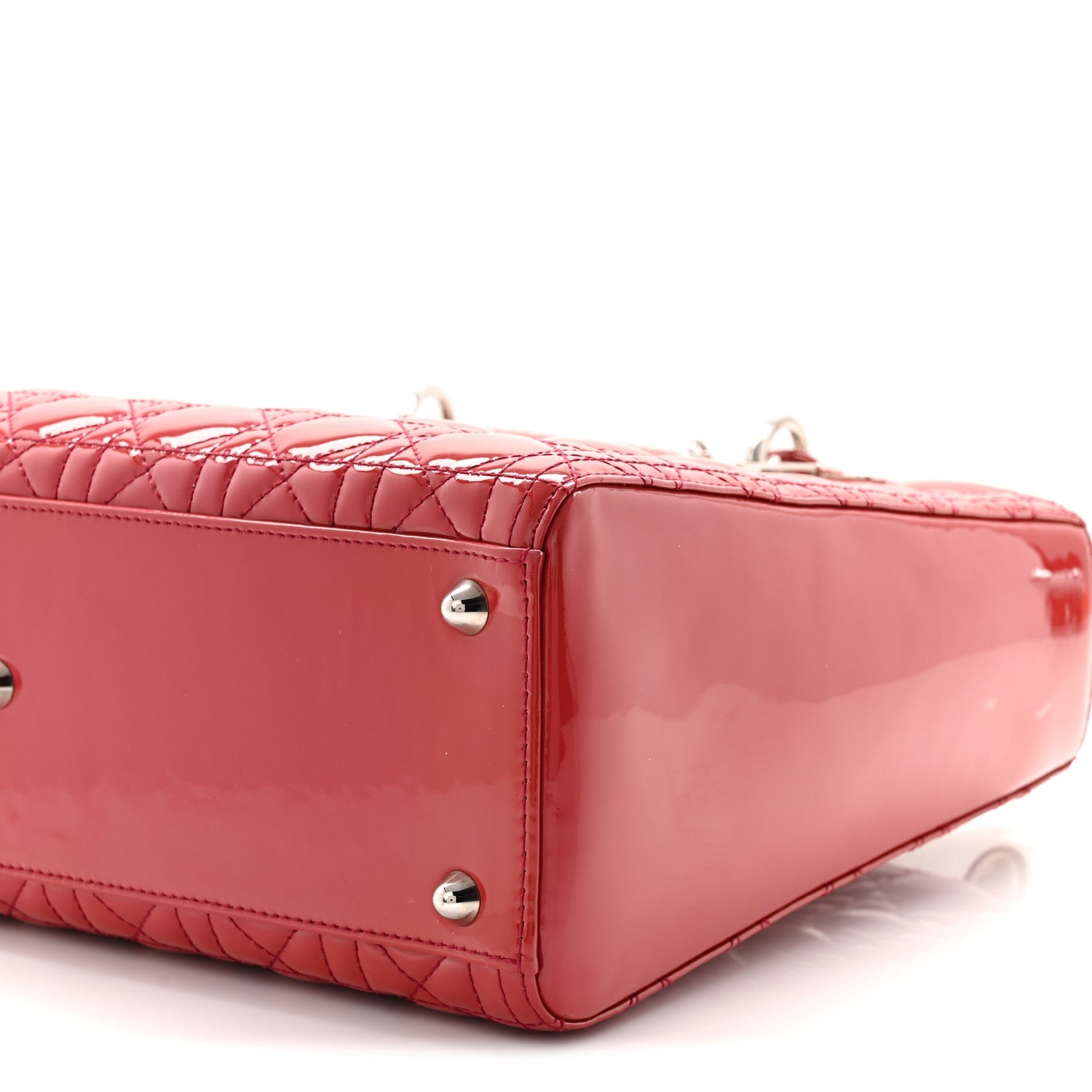Christian Dior Patent Cannage Large Lady Dior Fuchsia