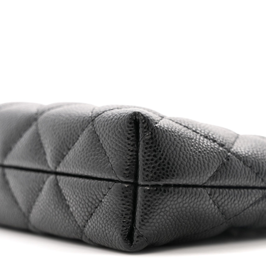 Chanel Caviar Quilted Classic Clutch Tote With Chain Black