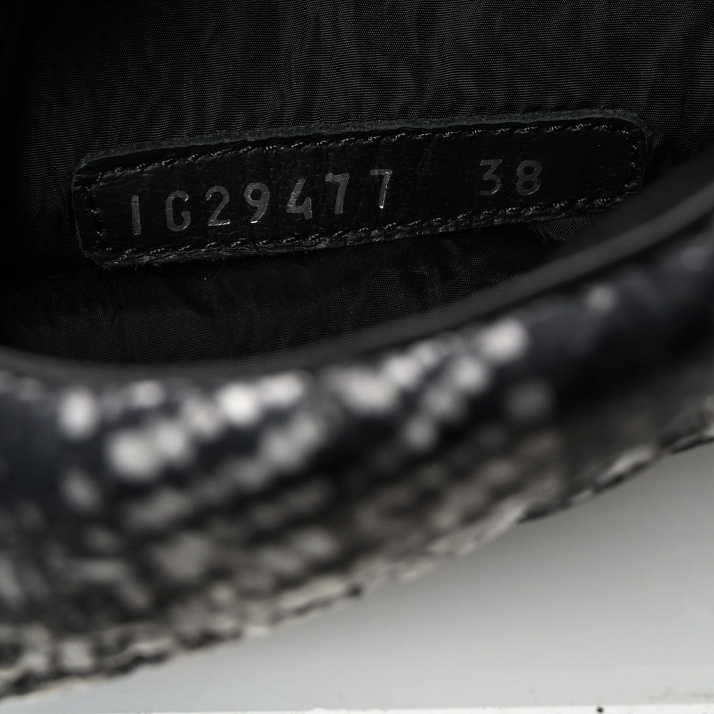 Calfskin Tweed Nylon Printed Boots 38 Black
