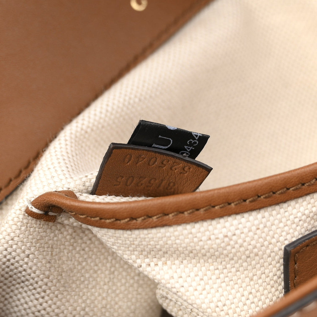 Gucci GG Supreme Monogram Duomo Lux Horsebit 1955 Soft Small Shoulder Bag Beige Ebony Sundial