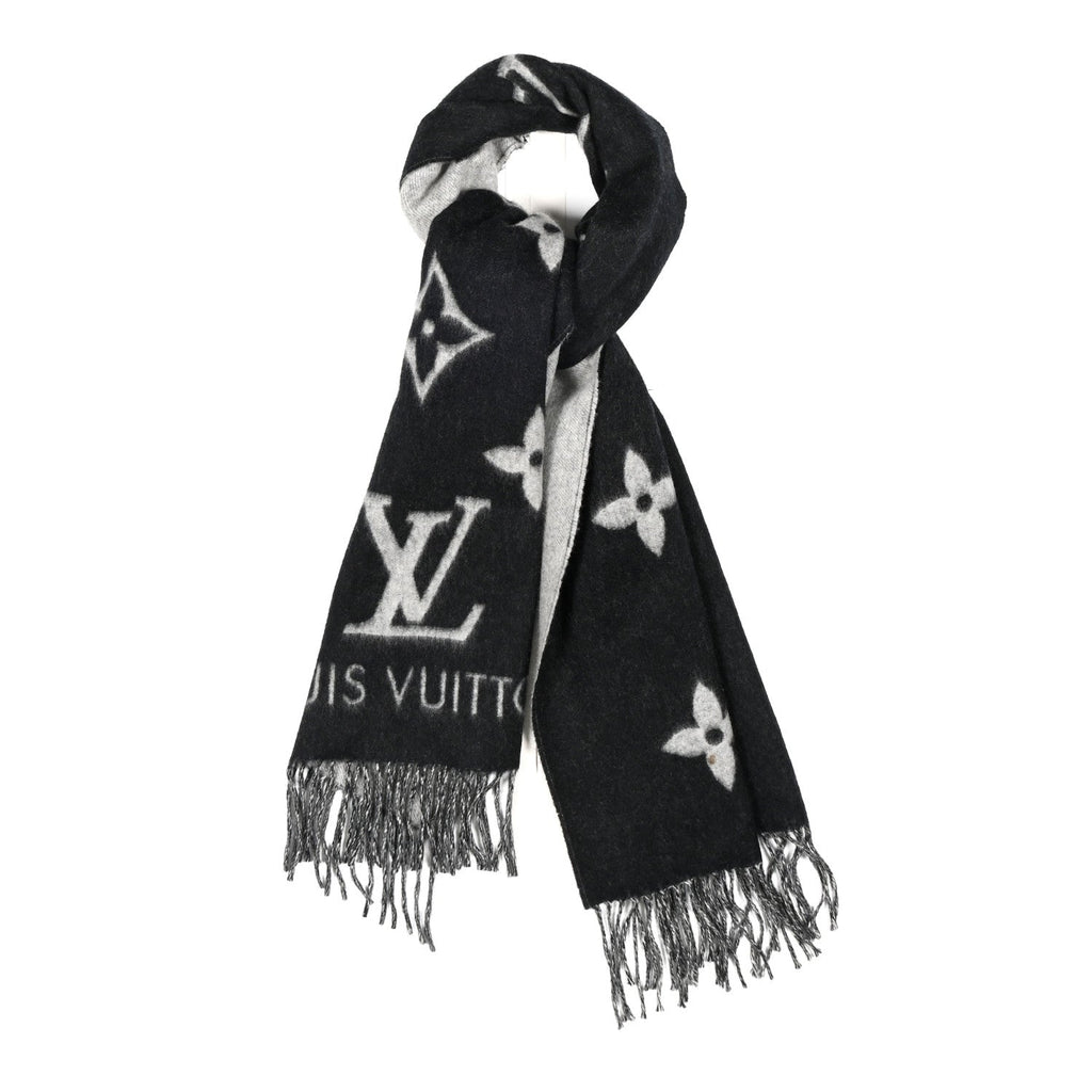 Louis Vuitton Cashmere Monogram Reykjavik Scarf Black