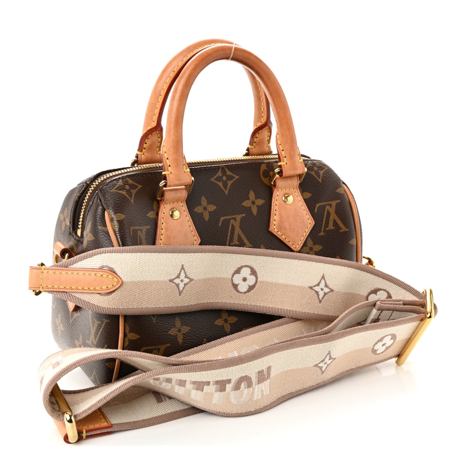 Louis Vuitton Monogram Speedy Bandouliere 20 Beige
