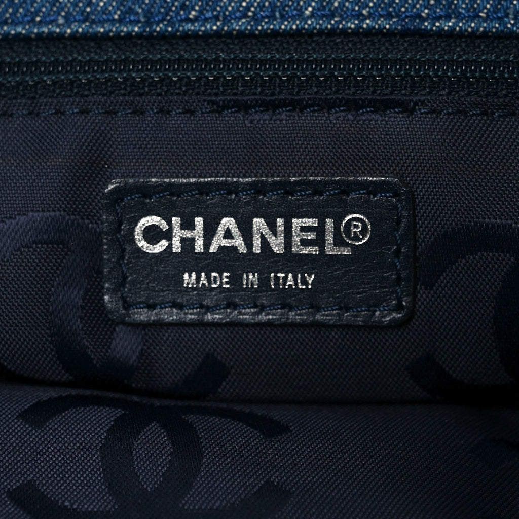 Chanel Denim Large CC Tote Dark Navy Blue