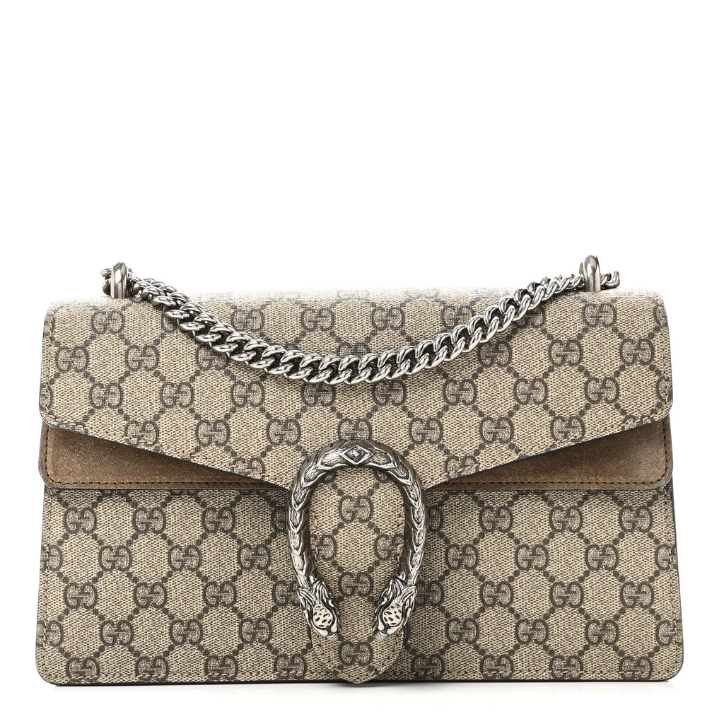 Gucci GG Supreme Monogram Small Dionysus Shoulder Bag Taupe