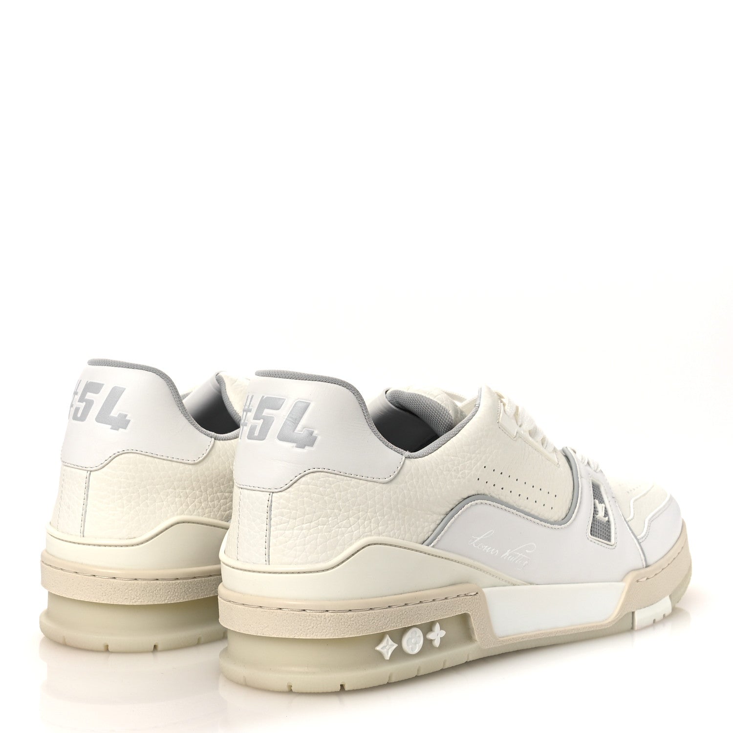 Louis Vuitton Calfskin Mens LV Trainer Sneakers 10 White