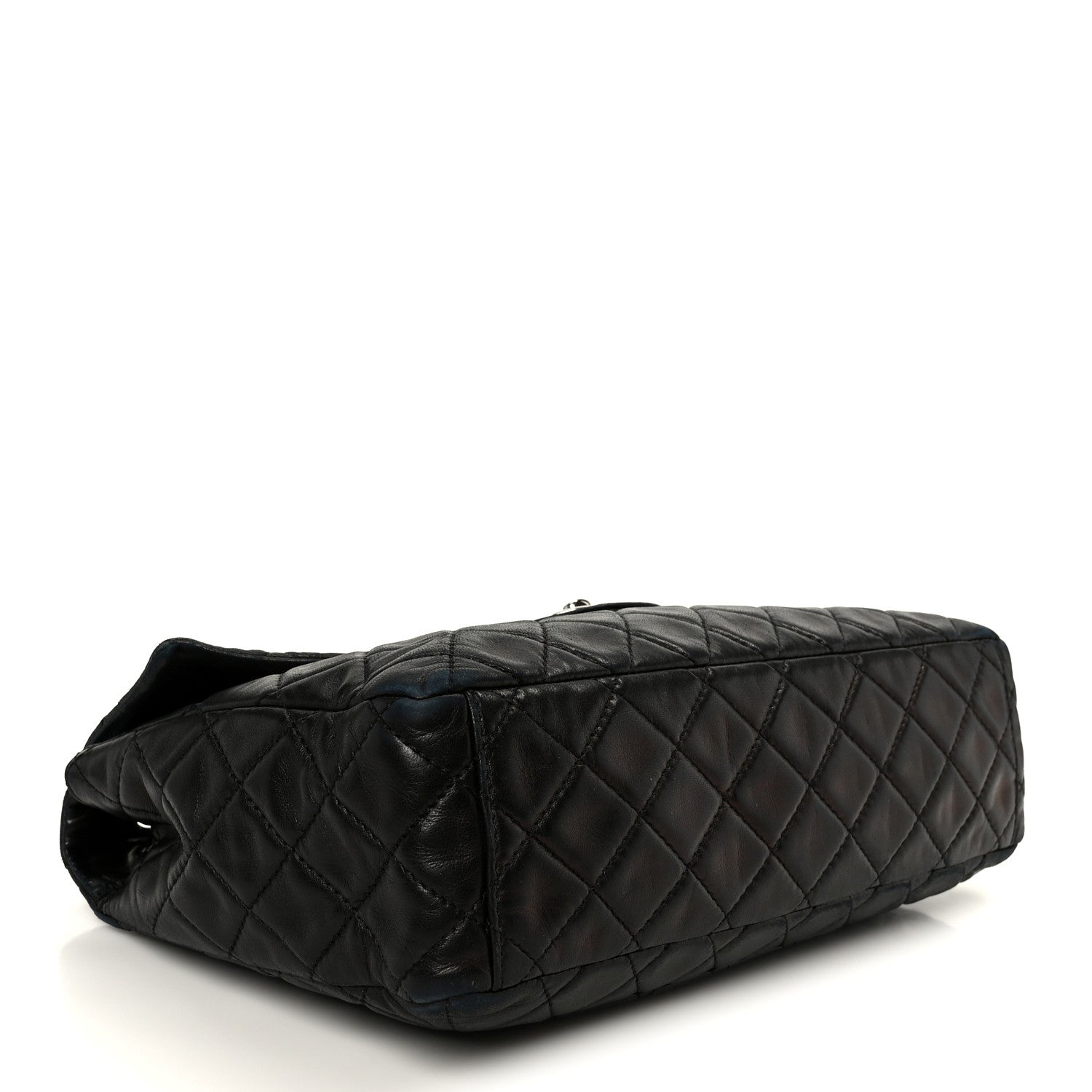 Chanel Washed Lambskin Quilted Maxi Single Flap Black