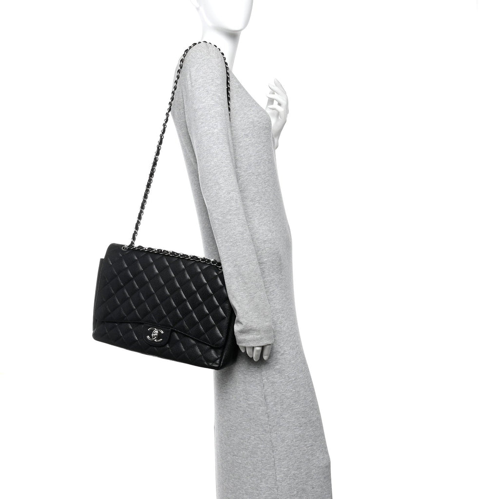 Chanel Caviar Quilted Maxi Double Flap Black